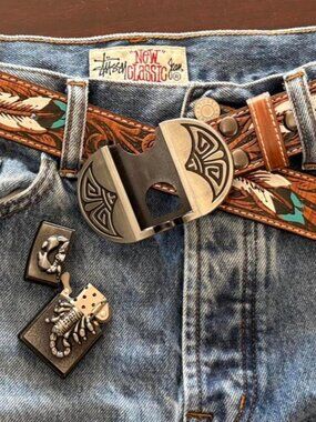American Vintage Women's Blue and Brown Belt